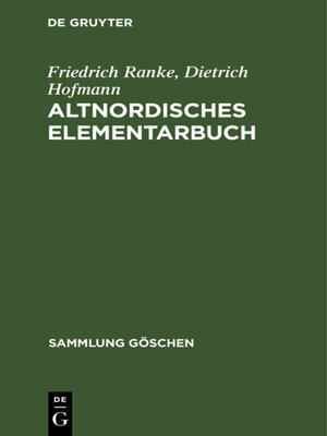 cover image of Altnordisches Elementarbuch